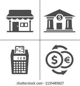 vector piggy banking icons set - financial business sign symbol, finance and marketing illustrations isolated. money