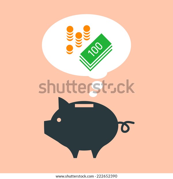 Isolated piggy money box stock vector illustration of isolated