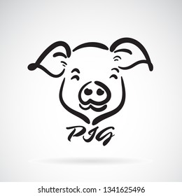 Vector of a pigs head design on a white background. Farm animals. Pig logo or icon. Easy editable layered vector illustration.