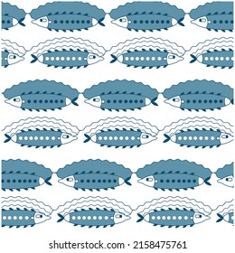 vector pike fish pattern design, sea fish design, vector fish illustrator design.