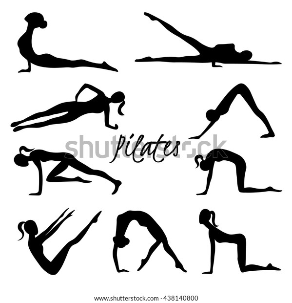 Vector Pilates Illustration Pilates Poses Pilates Stock Vector (Royalty ...