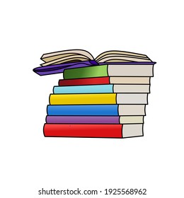  vector of a pile of books