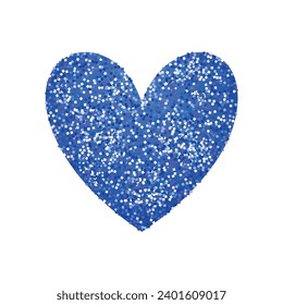 Vektorpfahl glitzernder in blauer Farbe mit Herzform.