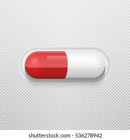 Vector pill in blister pack. Medical background.