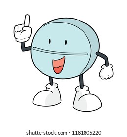 vector of pill cartoon