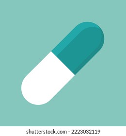 Vector pill icon medicine color green blue capsule vector icon, medicine icon
