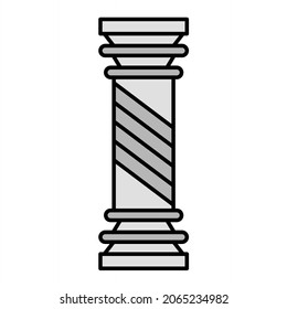 Vector Pillar Filled Outline Icon Design
