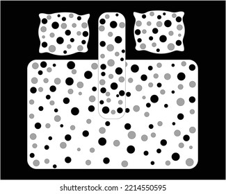 vector pillow or blanket with black and gray circle pattern