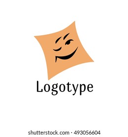 Vector of Pillow icon. With text. Business icon for the company. This concept also represents linens industry. Good Night. Flat design. Vector illustration.