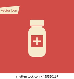 Vector pills bottle in flat style
