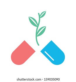 Vector Pills and Plant Icon