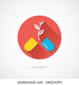 Vector Pills and Plant Icon