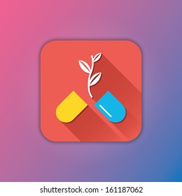 Vector Pills and Plant Icon