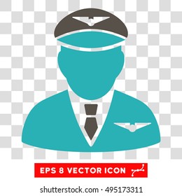 Vector Pilot EPS vector icon. Illustration style is flat iconic bicolor grey and cyan symbol on a transparent background.