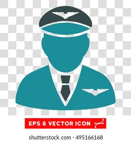 Vector Pilot EPS vector pictogram. Illustration style is flat iconic bicolor soft blue symbol on a transparent background.