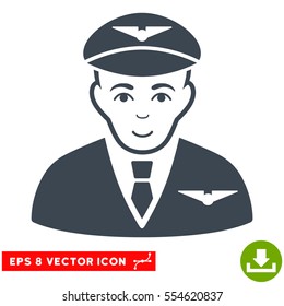 Vector Pilot EPS vector pictogram. Illustration style is flat iconic smooth blue symbol on a transparent background.