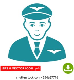 Vector Pilot EPS vector pictogram. Illustration style is flat iconic soft blue symbol on a transparent background.