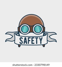 vector de casco piloto, equipo de seguridad, perfecto para el diseño de camisetas, etc.
