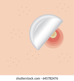 Vector of pimple face with pimple patch background