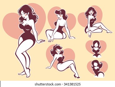 vector pin up collection