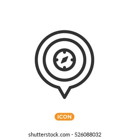 Vector Pin of Compass. Navigation Place on Map