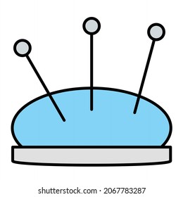 Vector Pin Cushion Filled Outline Icon Design
