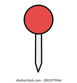 Vector Pin Filled Outline Icon Design
