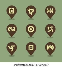 Vector Pin Iconset - Abstract