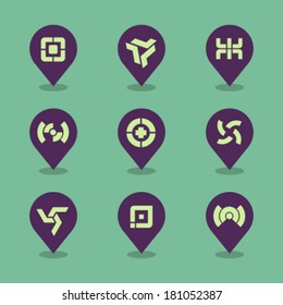 Vector Pin Iconset - Abstract 