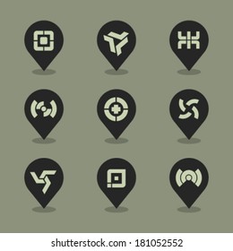 Vector Pin Iconset - Abstract 