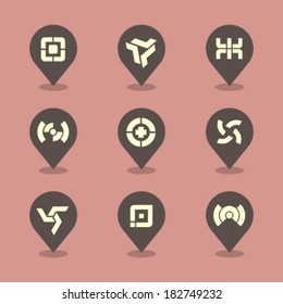 Vector Pin Iconset - Abstract 