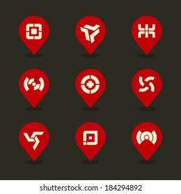 Vector Pin Iconset - Abstract 
