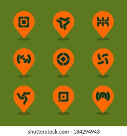 Vector Pin Iconset - Abstract 