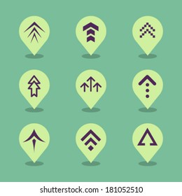 Vector Pin Iconset - Arrows 