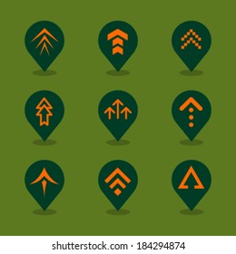 Vector Pin Iconset - Arrows 