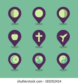 Vector Pin Iconset - Mystery 