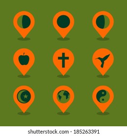 Vector Pin Iconset - Mystery 