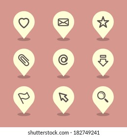 Vector Pin Iconset - Office 