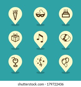 Vector Pin Iconset - Party 