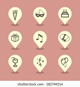 Vector Pin Iconset - Party 