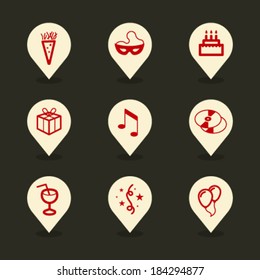 Vector Pin Iconset - Party 