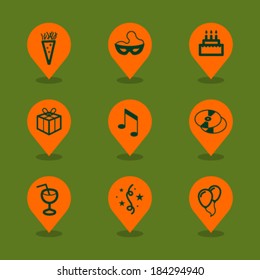 Vector Pin Iconset - Party 