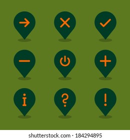 Vector Pin Iconset - Signs 