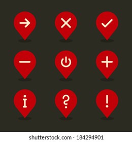 Vector Pin Iconset - Signs 