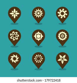Vector Pin Iconset - Sun 