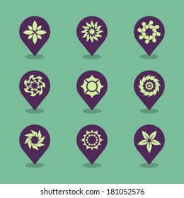 Vector Pin Iconset - Sun 