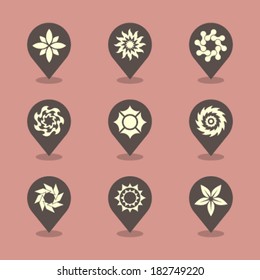 Vector Pin Iconset - Sun 