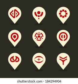 Vector Pin Iconset - Symbols 