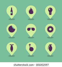 Vector Pin Iconset - Tools 