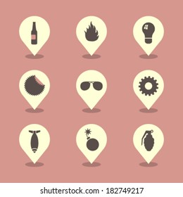 Vector Pin Iconset - Tools 